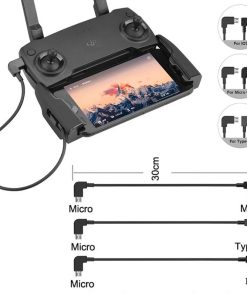 Câble Data 30CM pour Radiocommande Drones DJI Mavic Mini / Mini SE / Mavic Air / Mavic Pro / Mavic 2 / Spark
