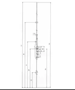 Crémone FERCO GU CRV07 série G-20424 à fouillot 7.5 mm